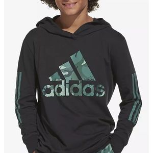 Adidas Big Boys Long Sleeve Hooded T-shirt